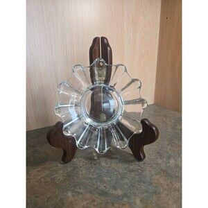 Indiana Glass Vintage Celestial Ball / Pillar Candle Holder 5.5” Wide Crystal